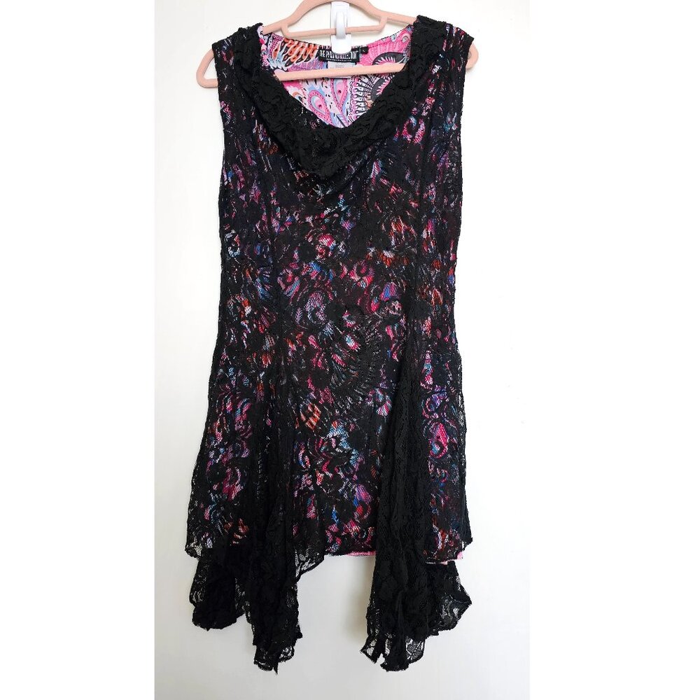 NWOT The Pyramid Collection Tumbling Lace Sleeveless Casual Dress L